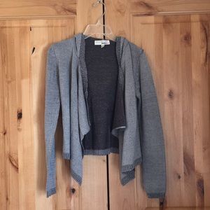 Grey hooded cardigan